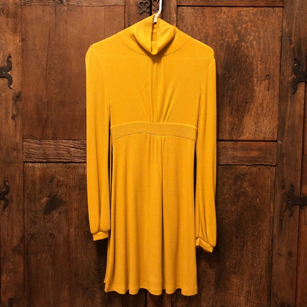 Mustard yellow sweater dress